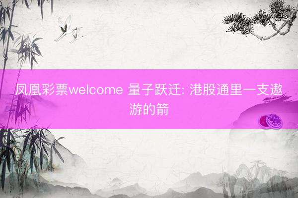 凤凰彩票welcome 量子跃迁: 港股通里一支遨游的箭