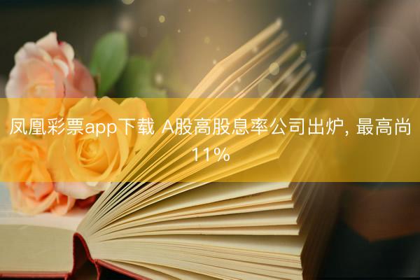 凤凰彩票app下载 A股高股息率公司出炉， 最高尚11%